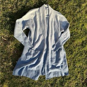 Athleta Cashmere Wool Blend Sky Blue Ombre Cardigan